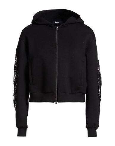 Woman Sweatshirt Black Size 6 Polyester, Viscose, Elastane, Acetate, Cotton