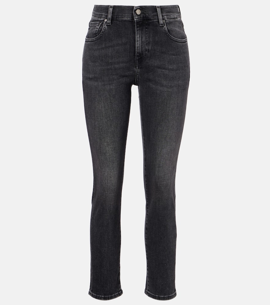 Cropped mid-rise slim jeans