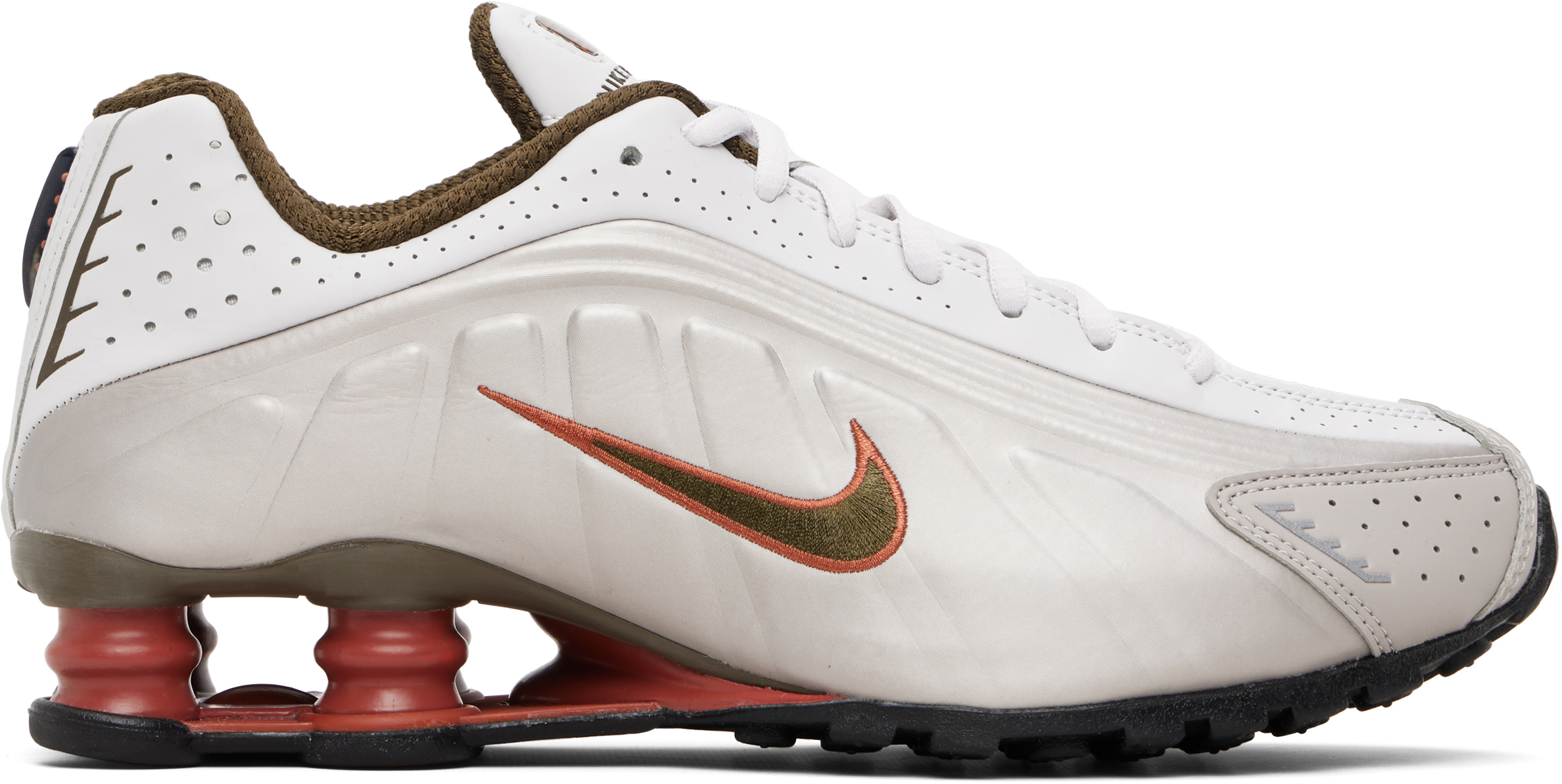 Taupe & Gray Shox R4 Sneakers