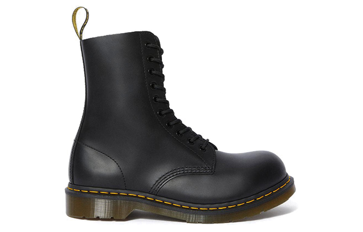 1919 Leather Med Calf Boots Black