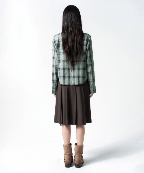 Low Cotton Pleated Skirt BROWN