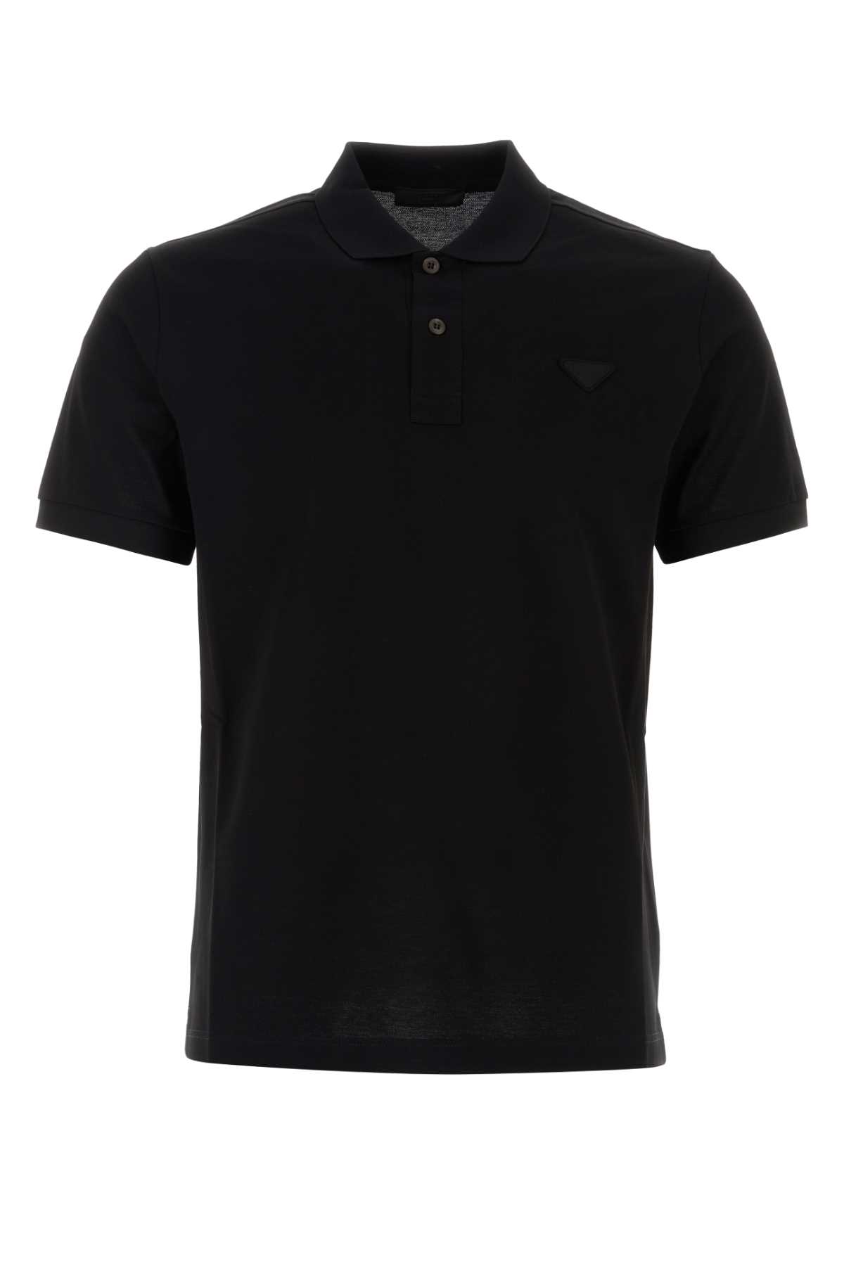 Black Cotton Piquet Polo Shirt