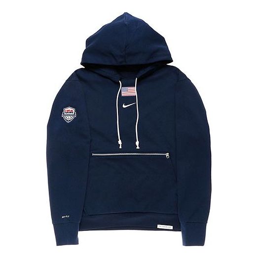 Men's Casual Sports Large Logo Pullover Navy Blue