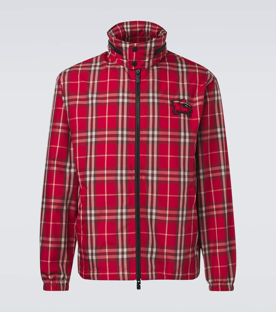 Check technical blouson jacket