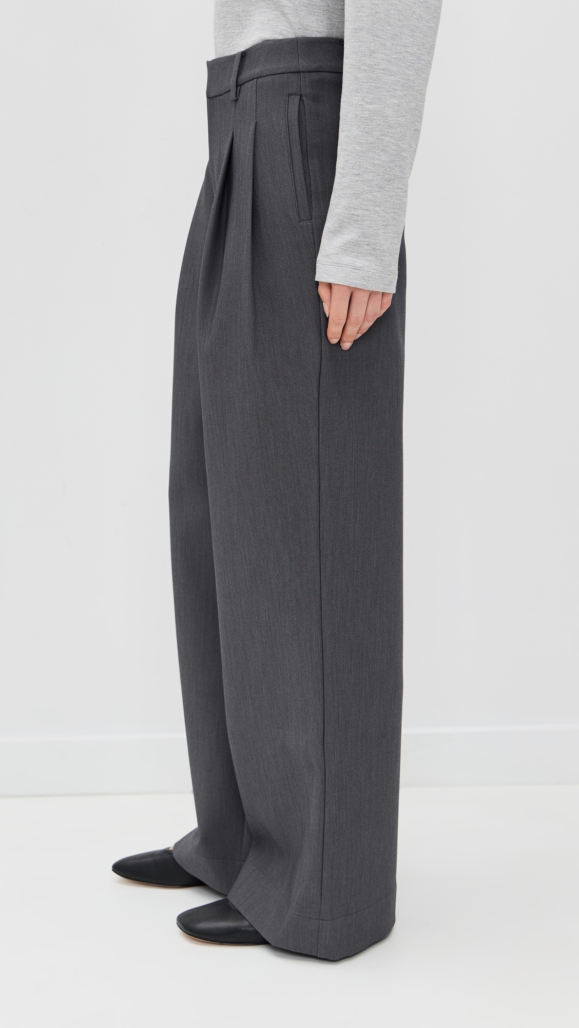 Reese Pleated Pants Grey Melange
