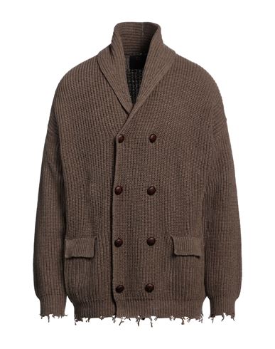 Man Cardigan Khaki Size XL Wool, Viscose, Nylon, Cashmere