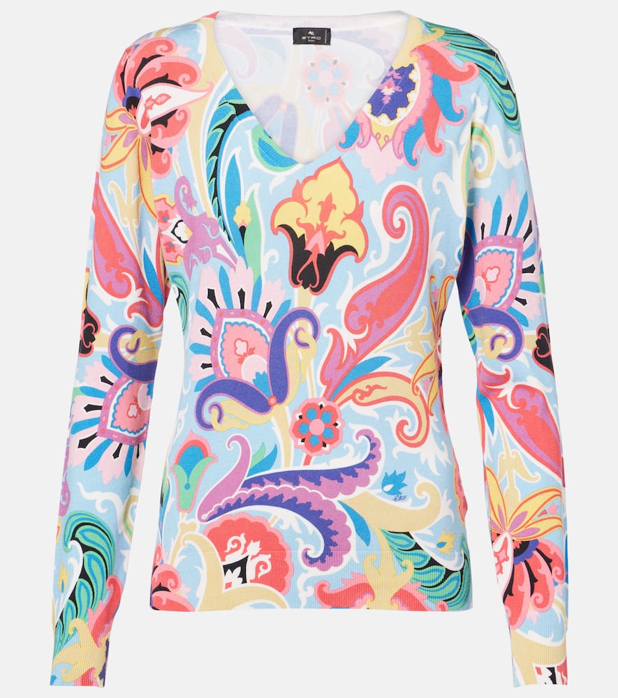 Paisley silk-blend sweater