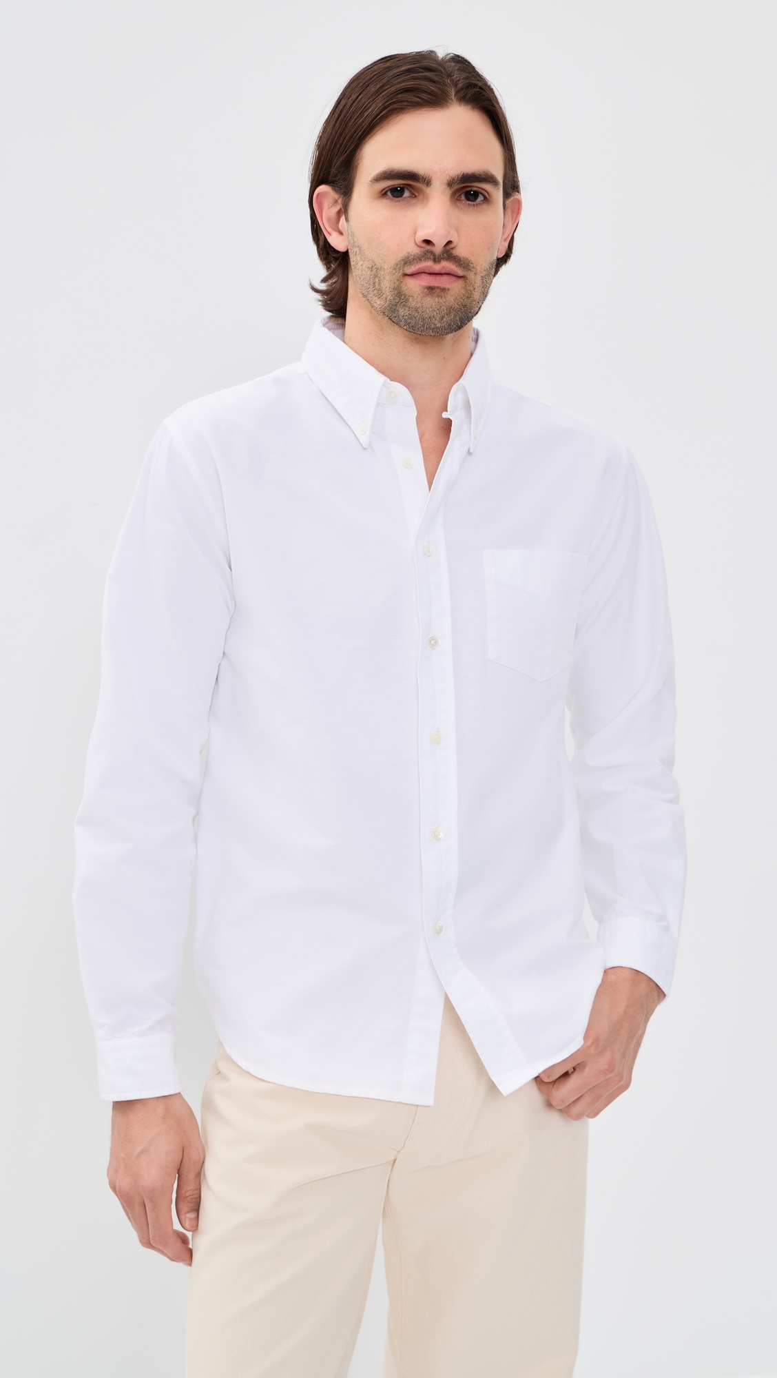 Beefy Cotton Oxford Shirt White