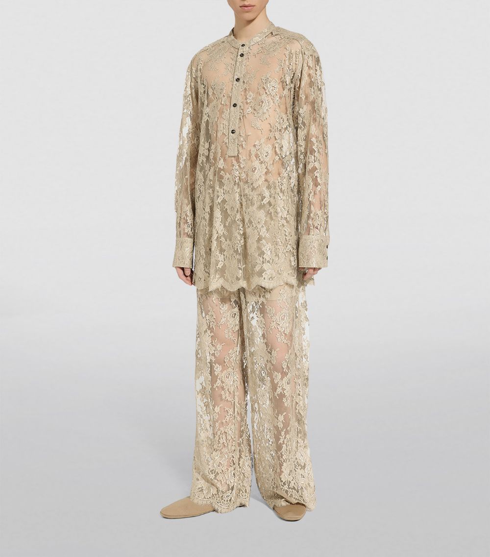 Lace Stand-Collar Shirt