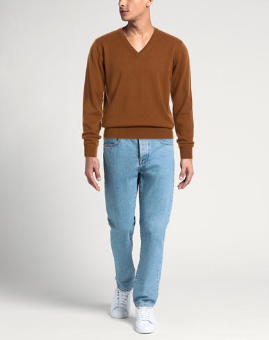 Man Sweater Camel Size 40 Cashmere