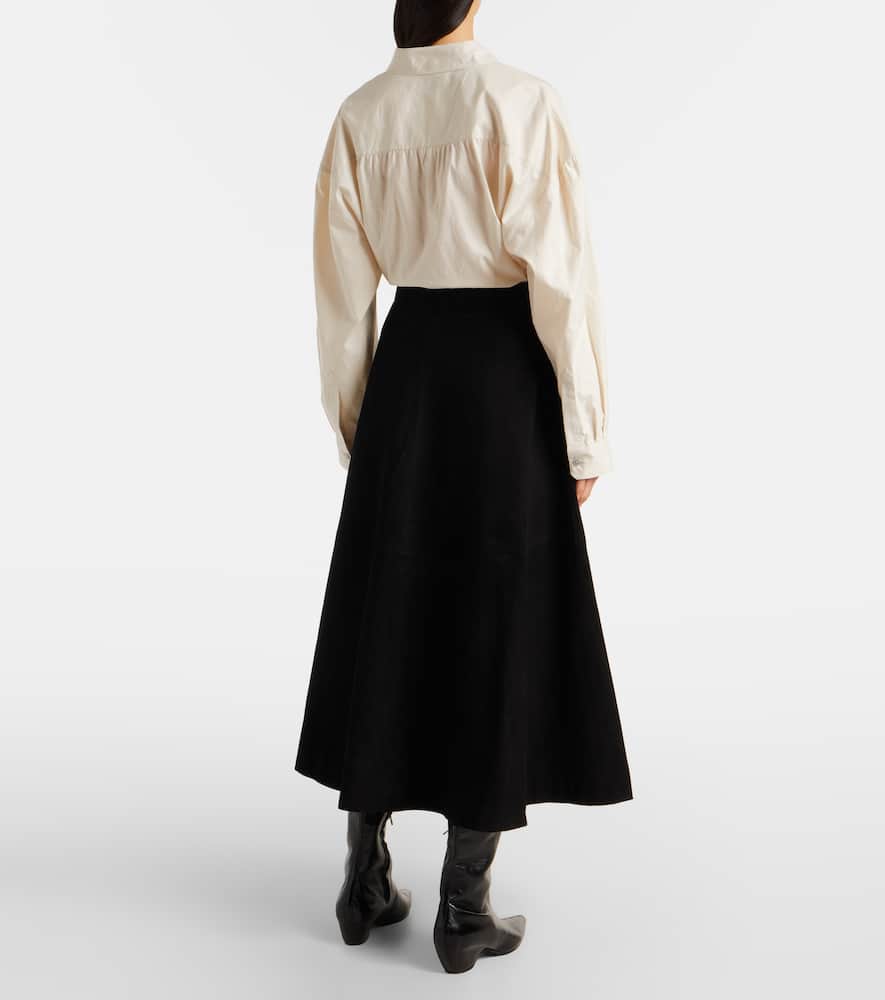 Róhe Suede midi skirt