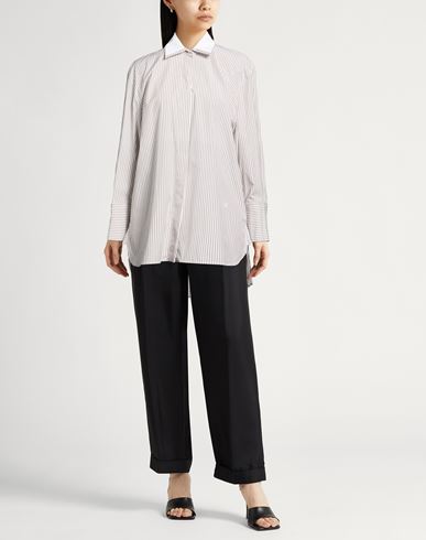 Woman Shirt Beige Size 6 Cotton, Elastane