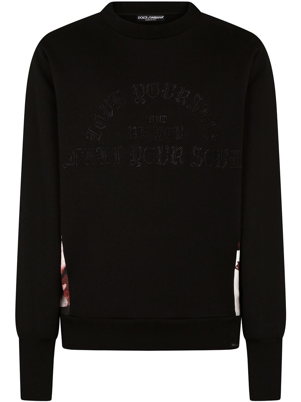 Contrasting panel cotton sweatshirt - Black