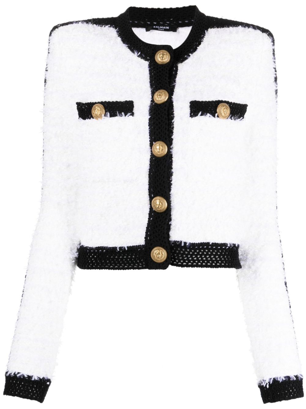 Cropped tweed jacket - White