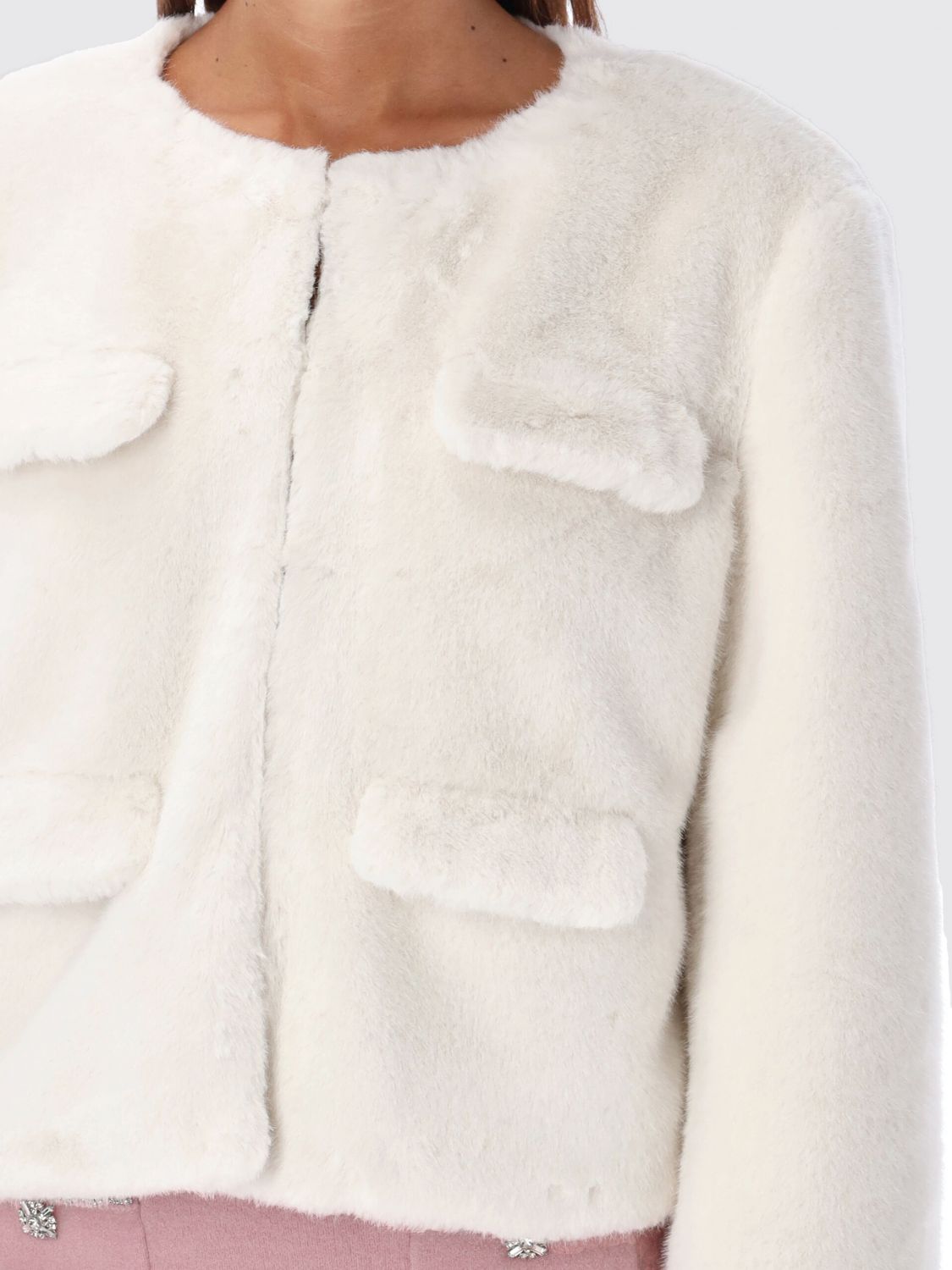 Faux-fur jacket - Neutrals