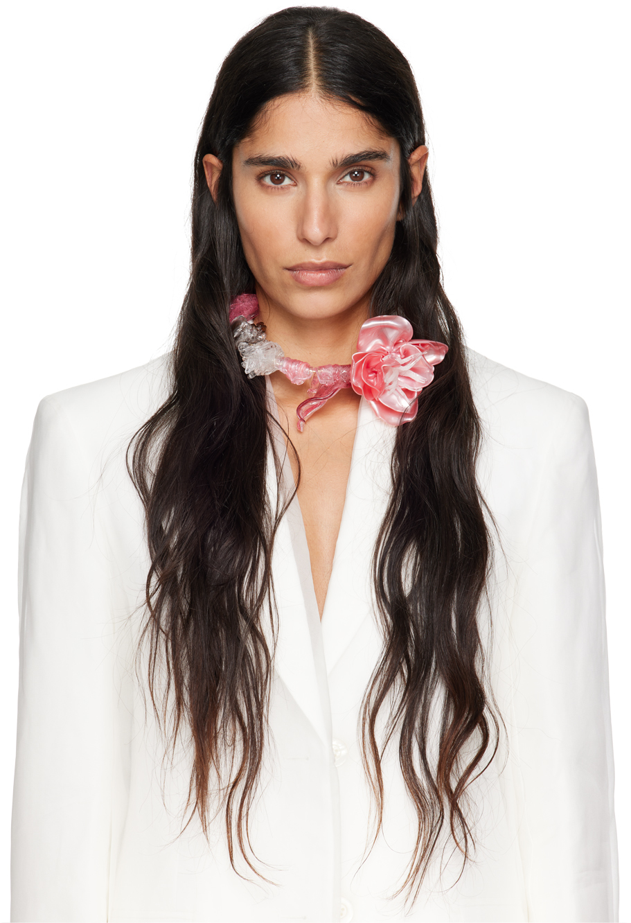 Tétier SSENSE Exclusive Silver & Pink Rigid Choker