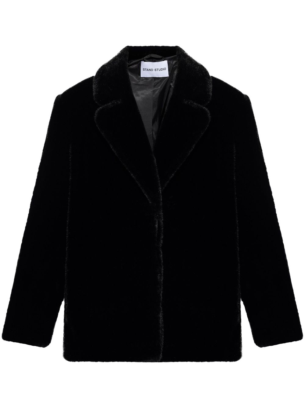 Faux-fur blazer - Black