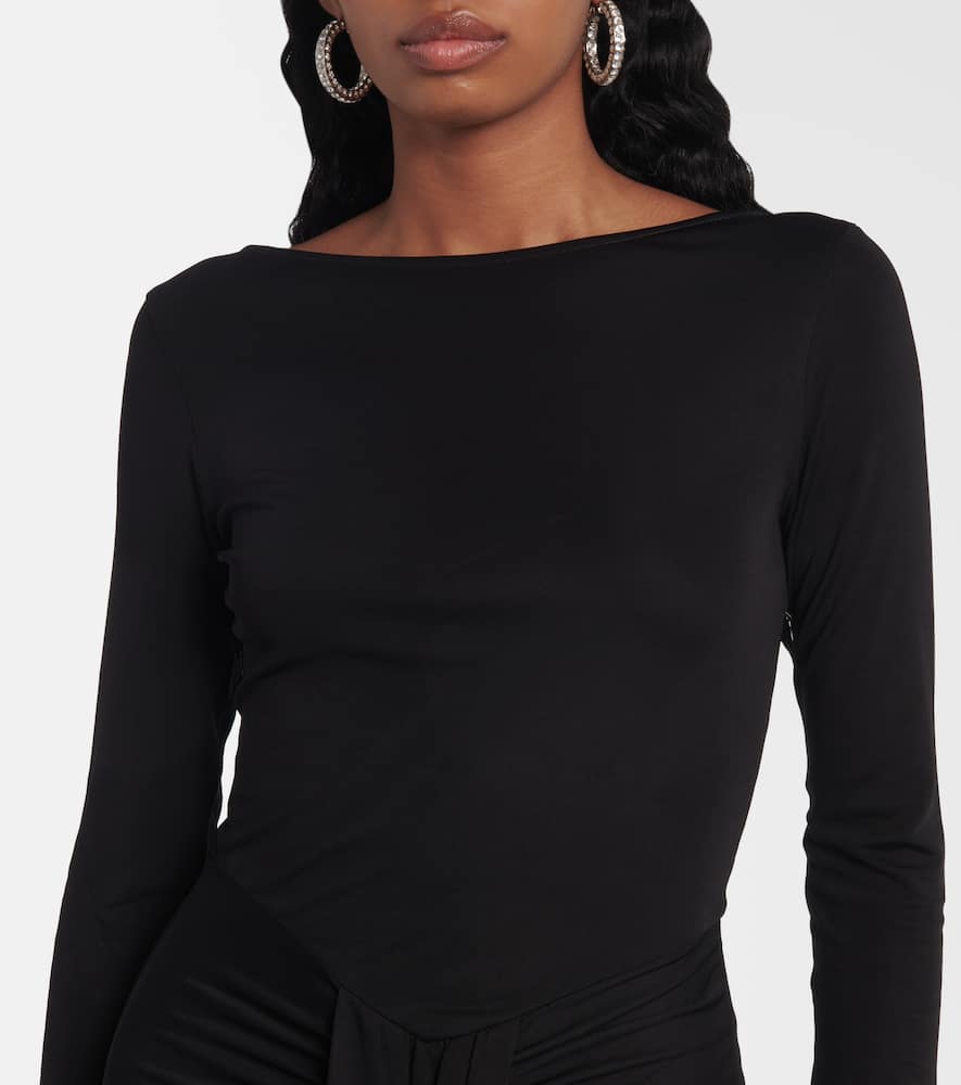 Ruched jersey midi dress