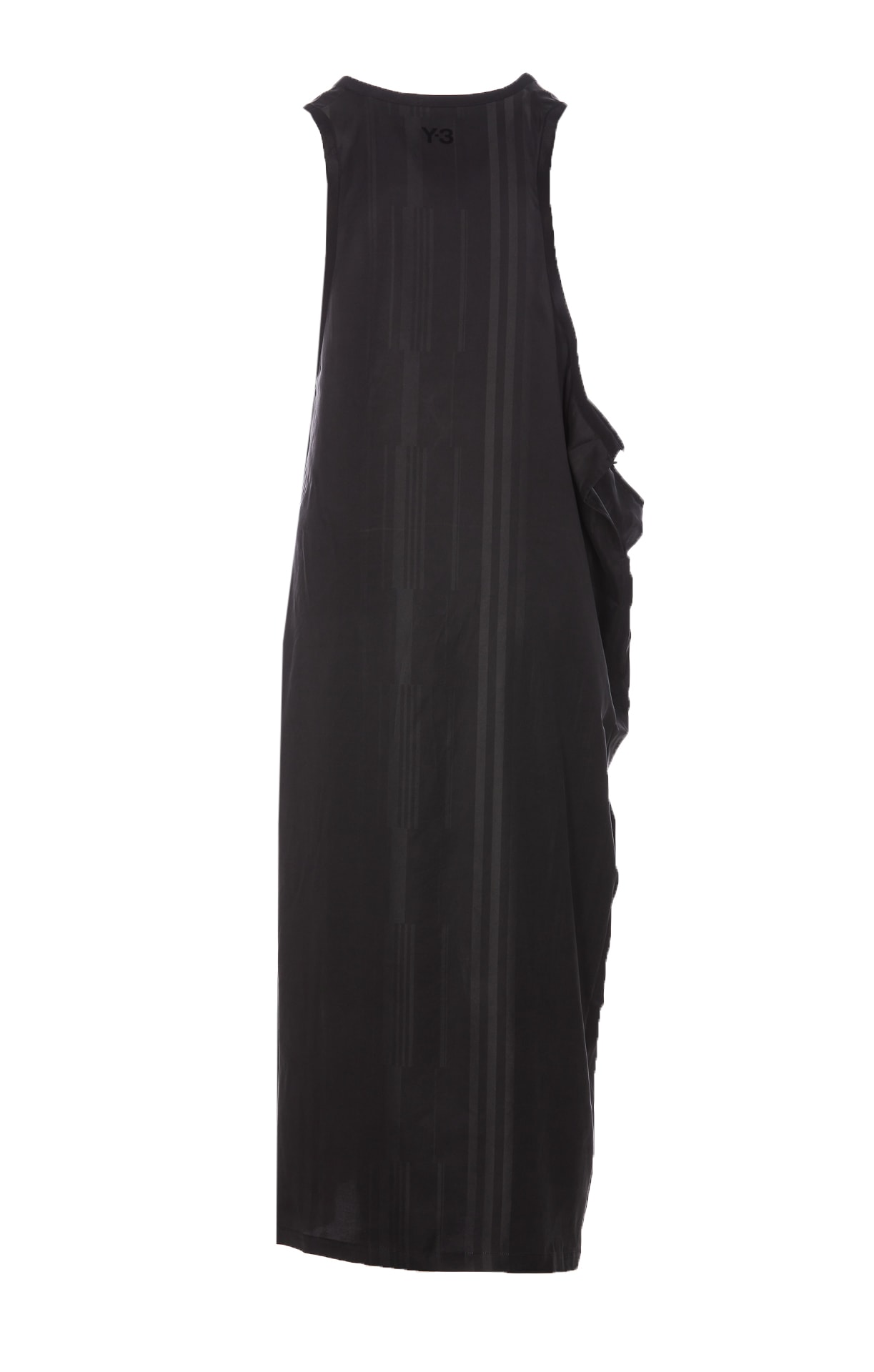 Striped twill maxi dress - Black
