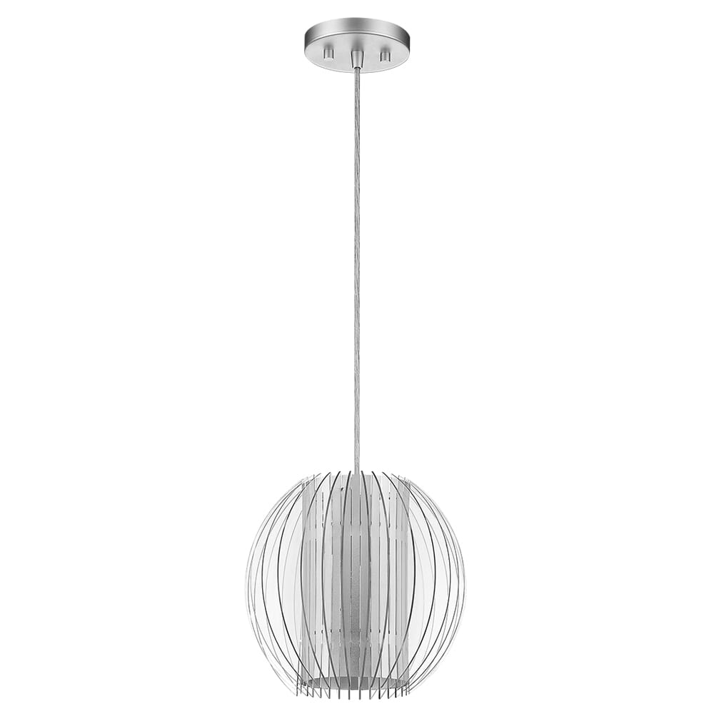 Metallic Silver One Light Pendant from the Phoenix Collection