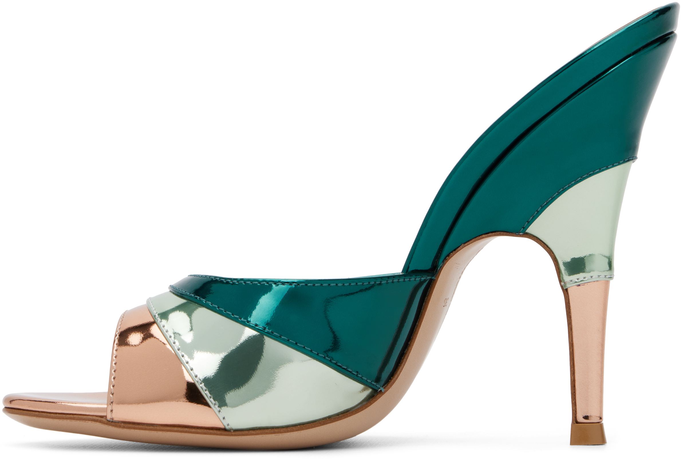 Blue & Gold Marea Heeled Sandals