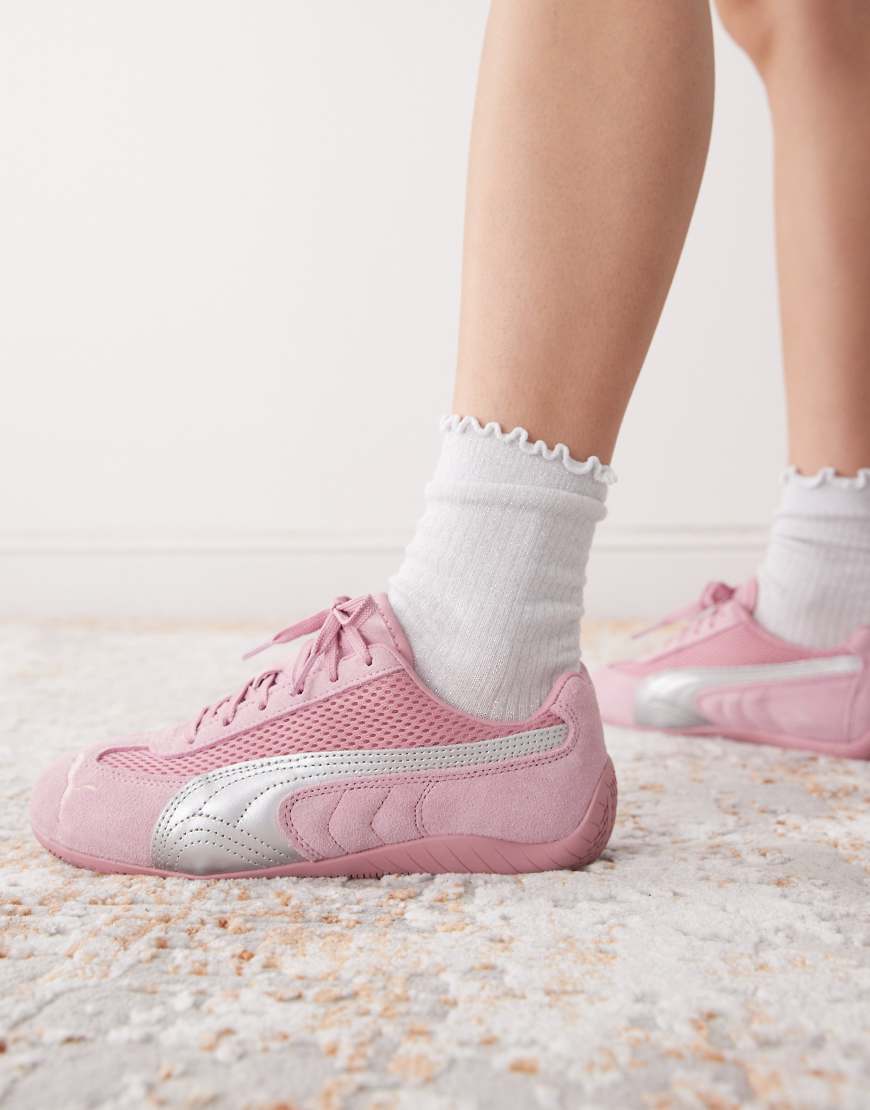 Speedcat Premium trainers in pink and metallic silver