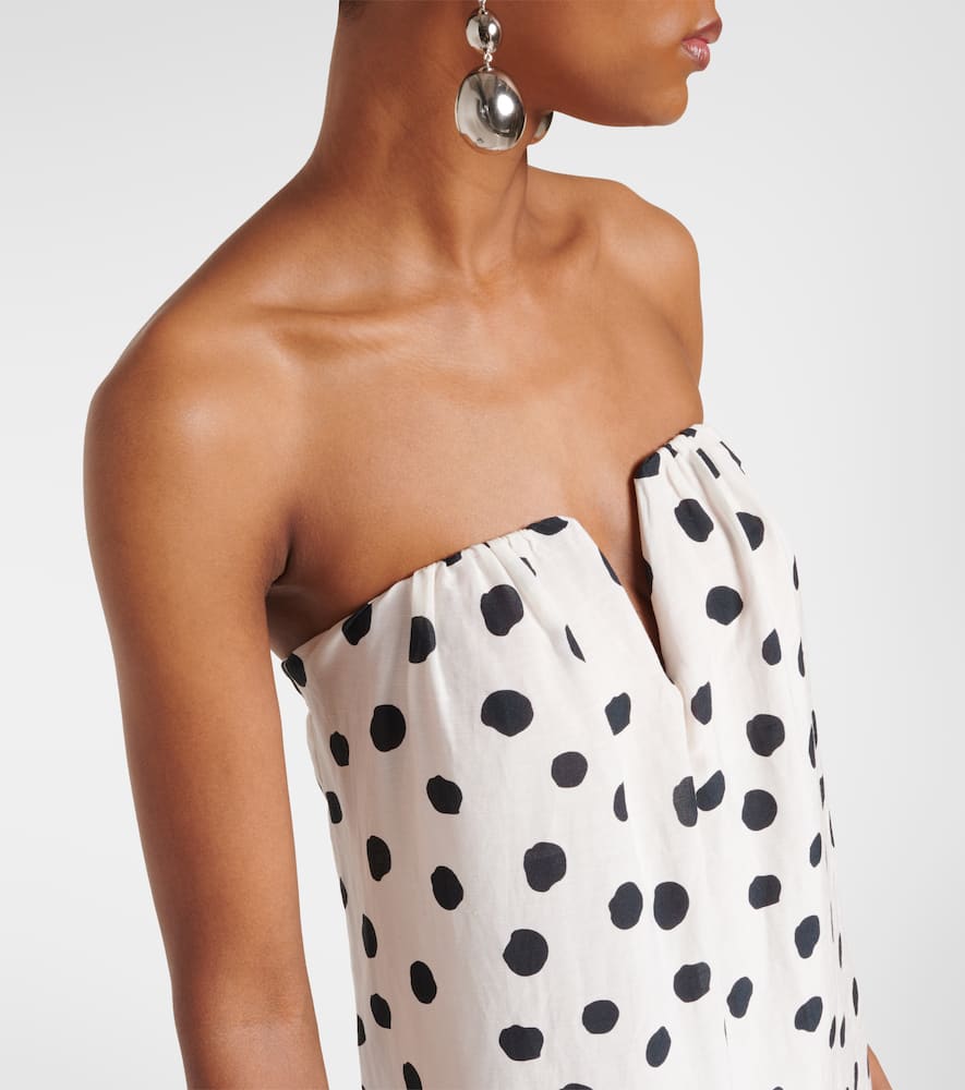 Polka-dot bustier dress