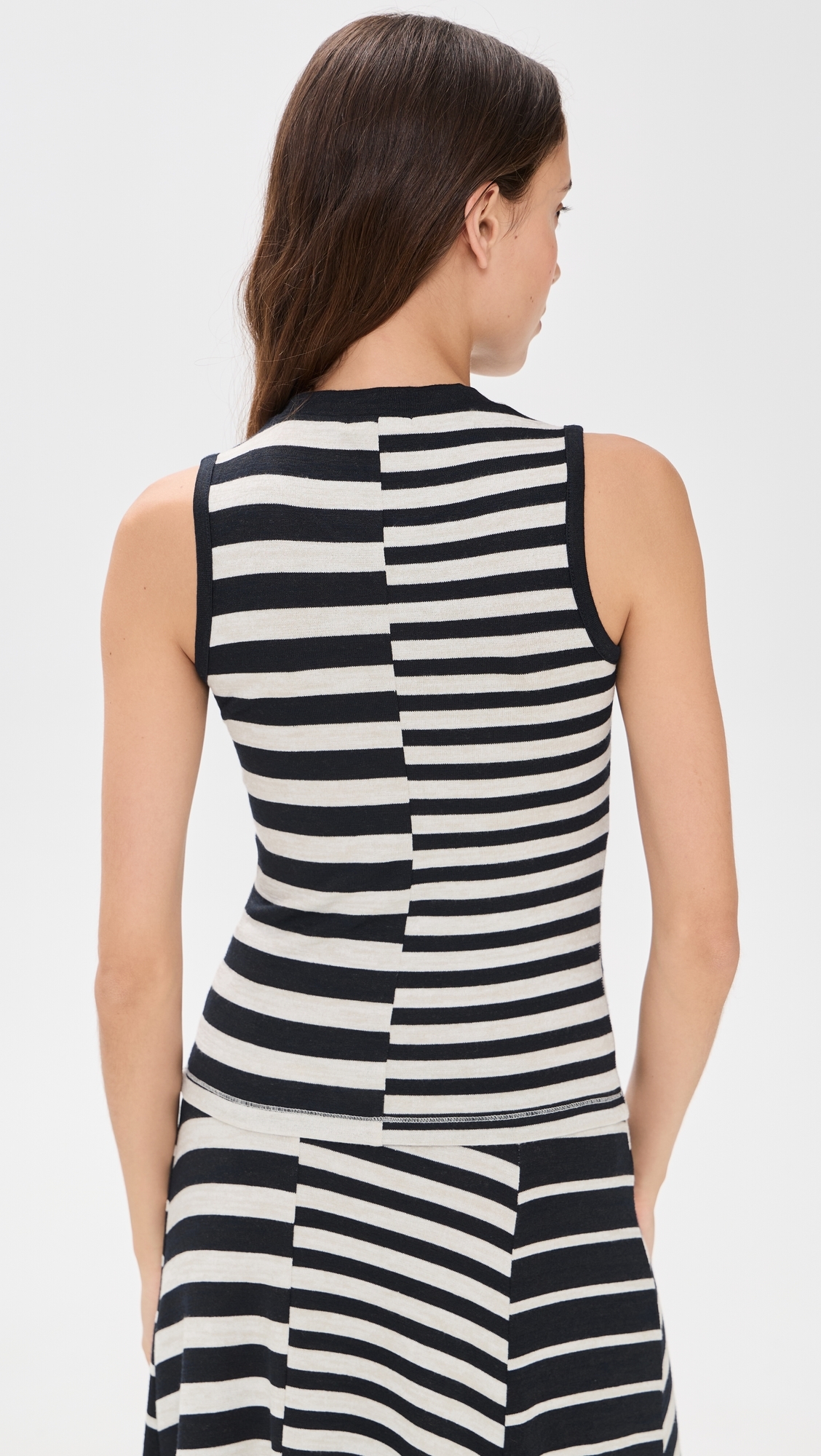 The Knit Mixed Stripe Tank salmt