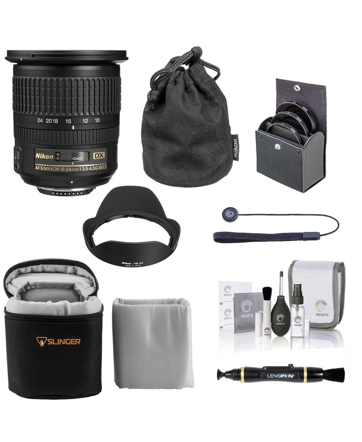 10-24mm f/3.5-4.5G Ed-if Af-s Dx Nikkor Lens, Bundle with ProOptic 77mm Filter Kit, Soft Lens Case, Lens Cleaner, Cleaning Kit, Lens Cap Tether