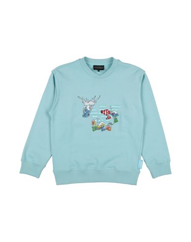 Kid Boy Sweatshirt Sky blue Size 10 Cotton, Elastane