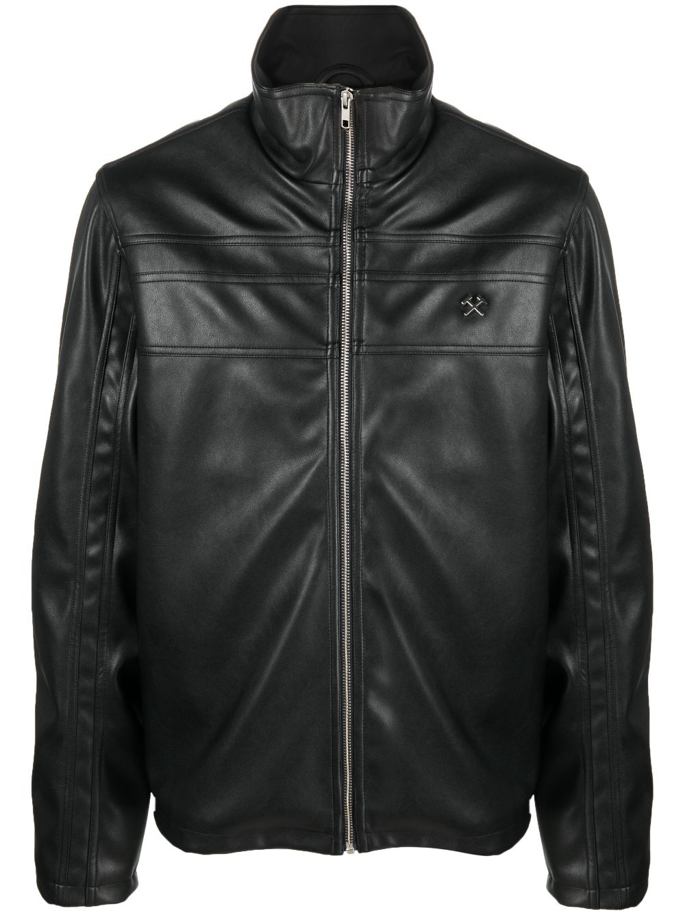 High-neck zip-up jacket - Black