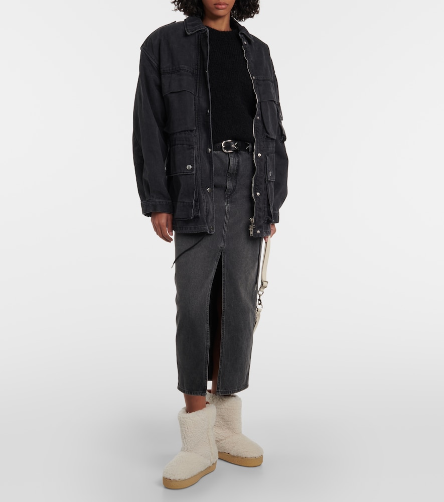 Frieze shearling ankle boots