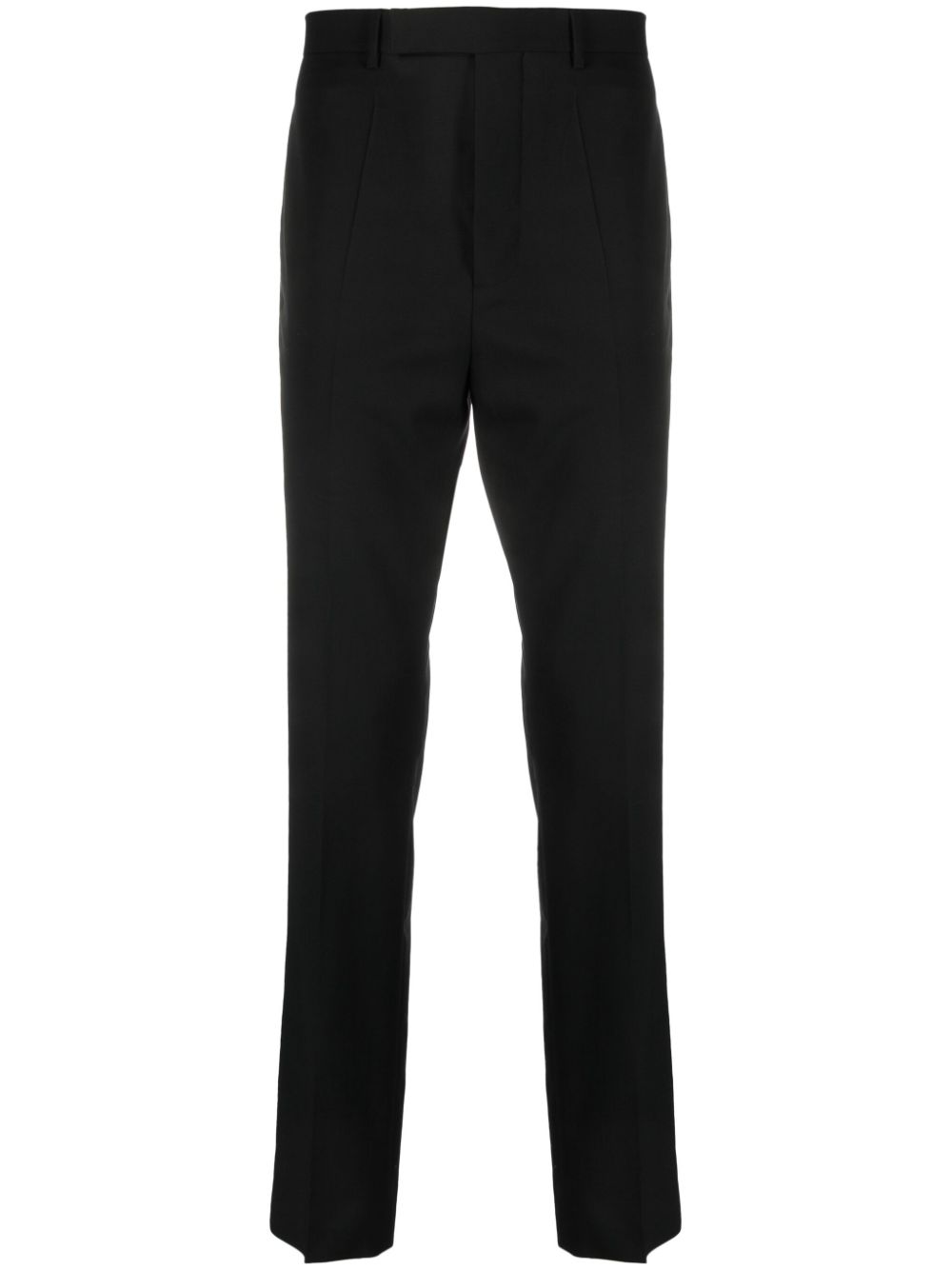 Off-centre tapered-leg trousers - Black