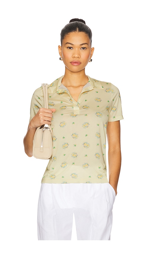 Vivetta Floral Print Polo in Yellow.  XS. Also in L