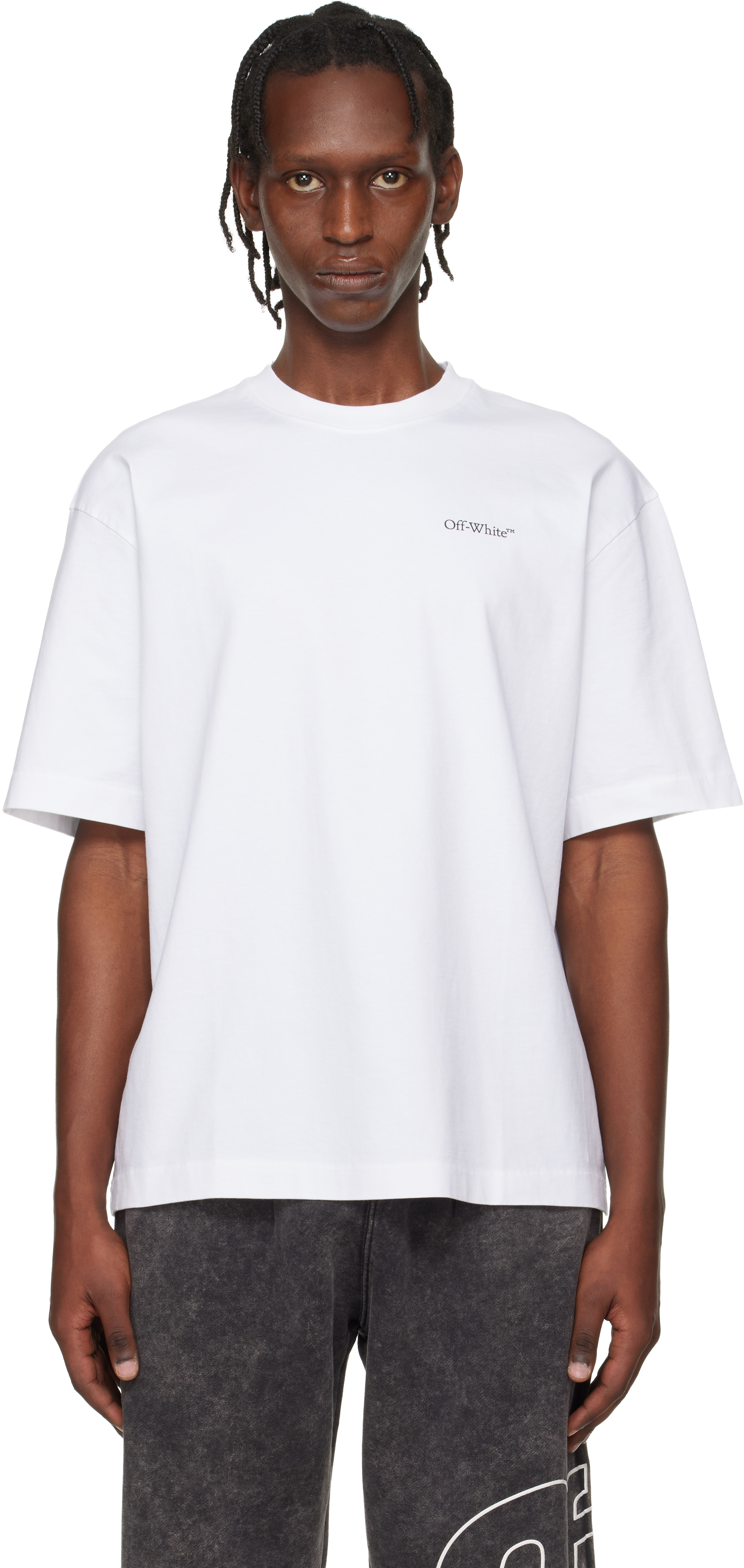White Half Arrow Skate Logo T-shirt