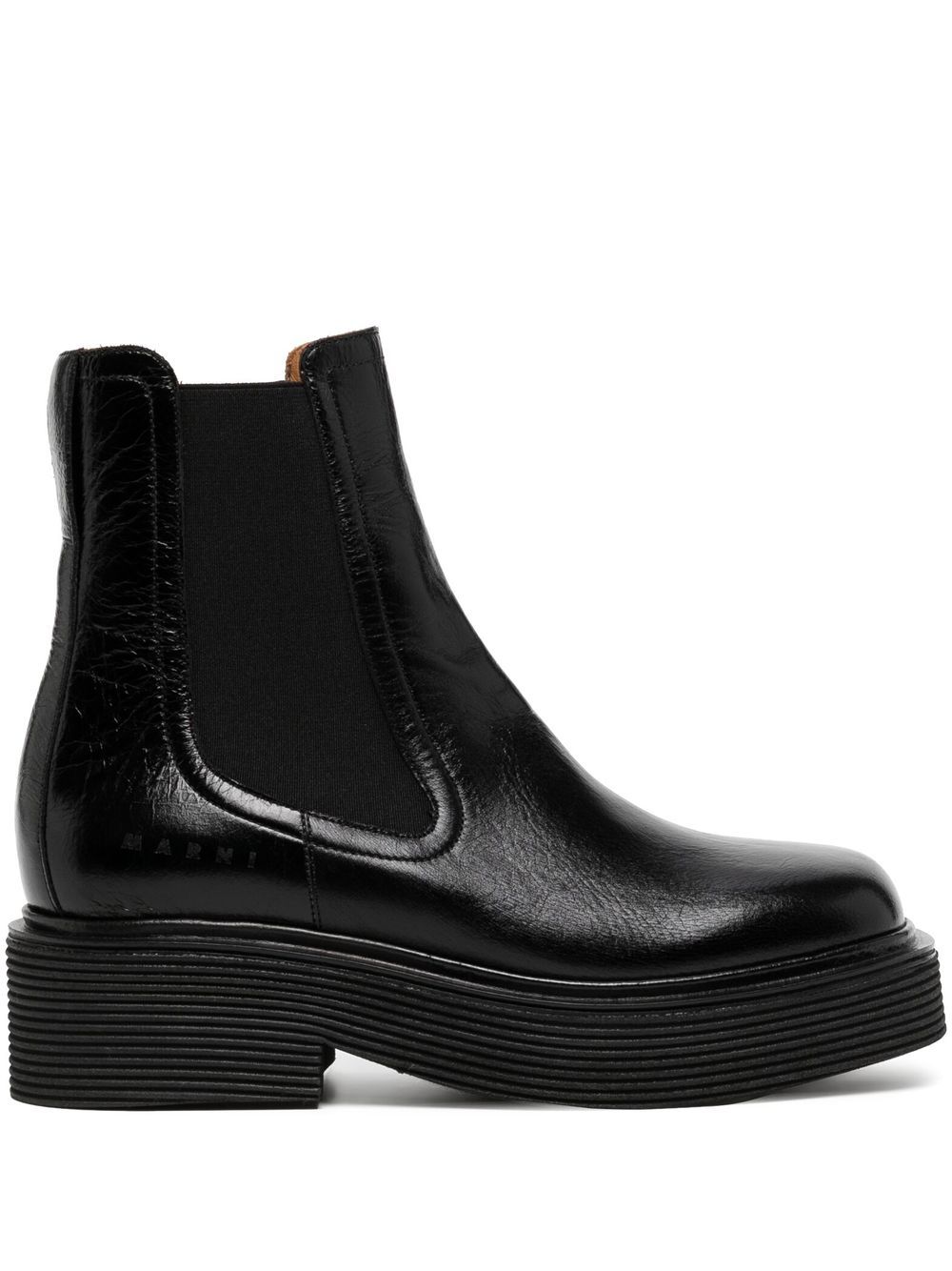 Ridged-sole ankle boots - Black
