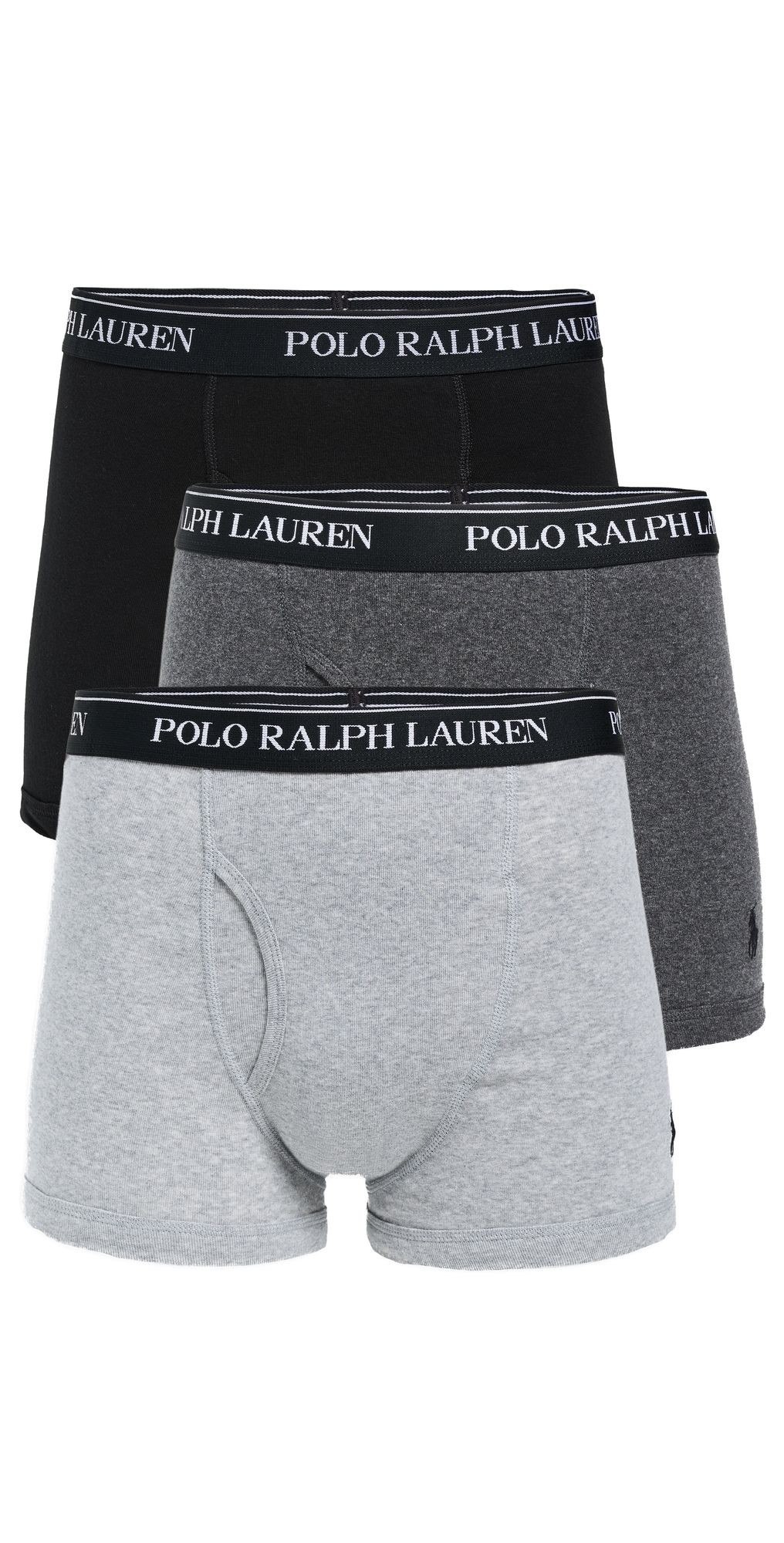 Classic Fit Cotton Trunks 3 Pack Polo Black