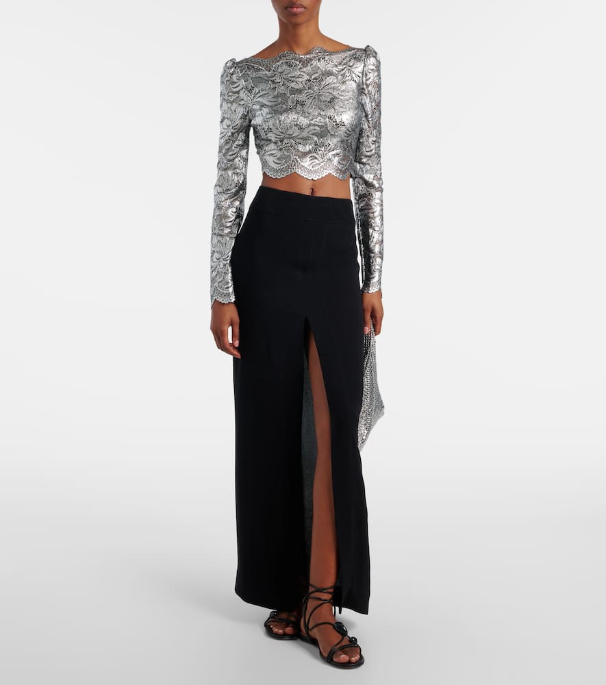 Floral cropped lace top