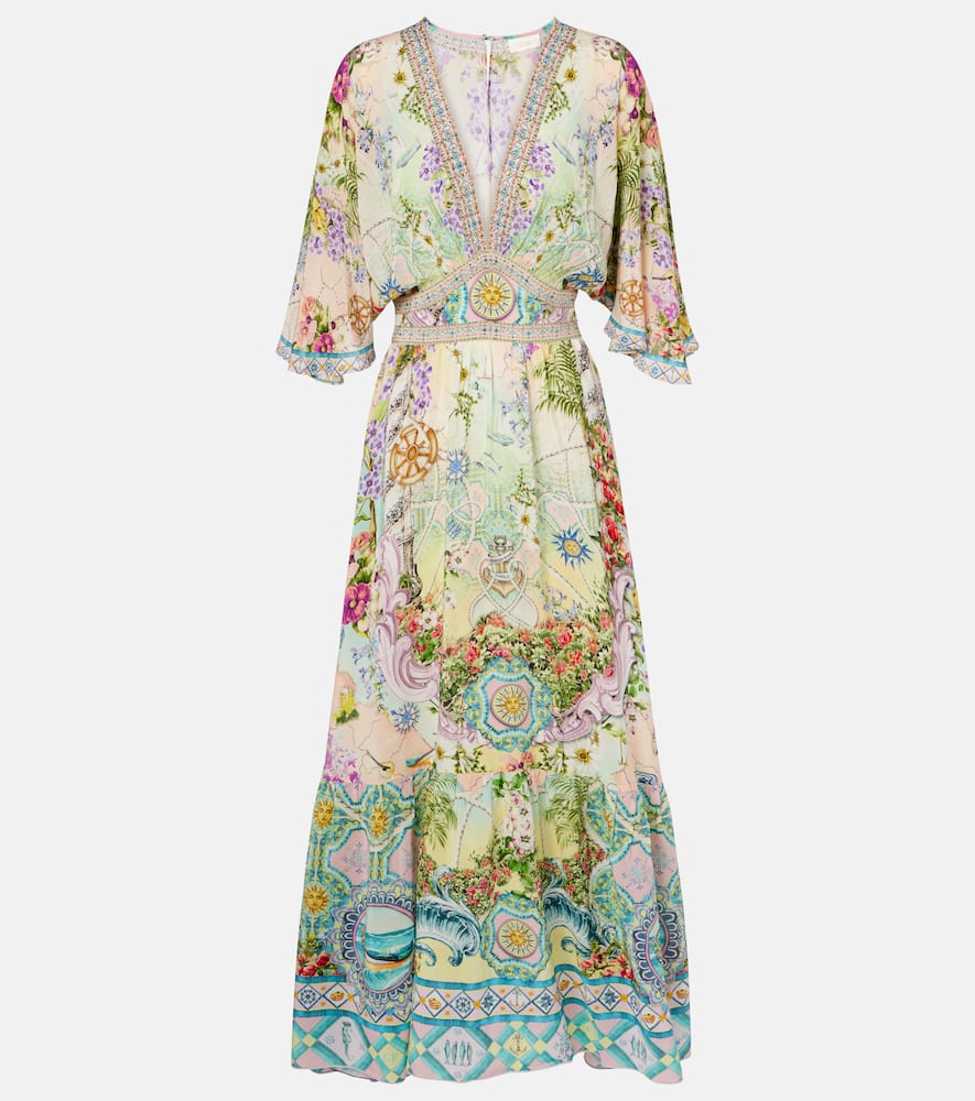 Just Coasting embellished silk maxi dress