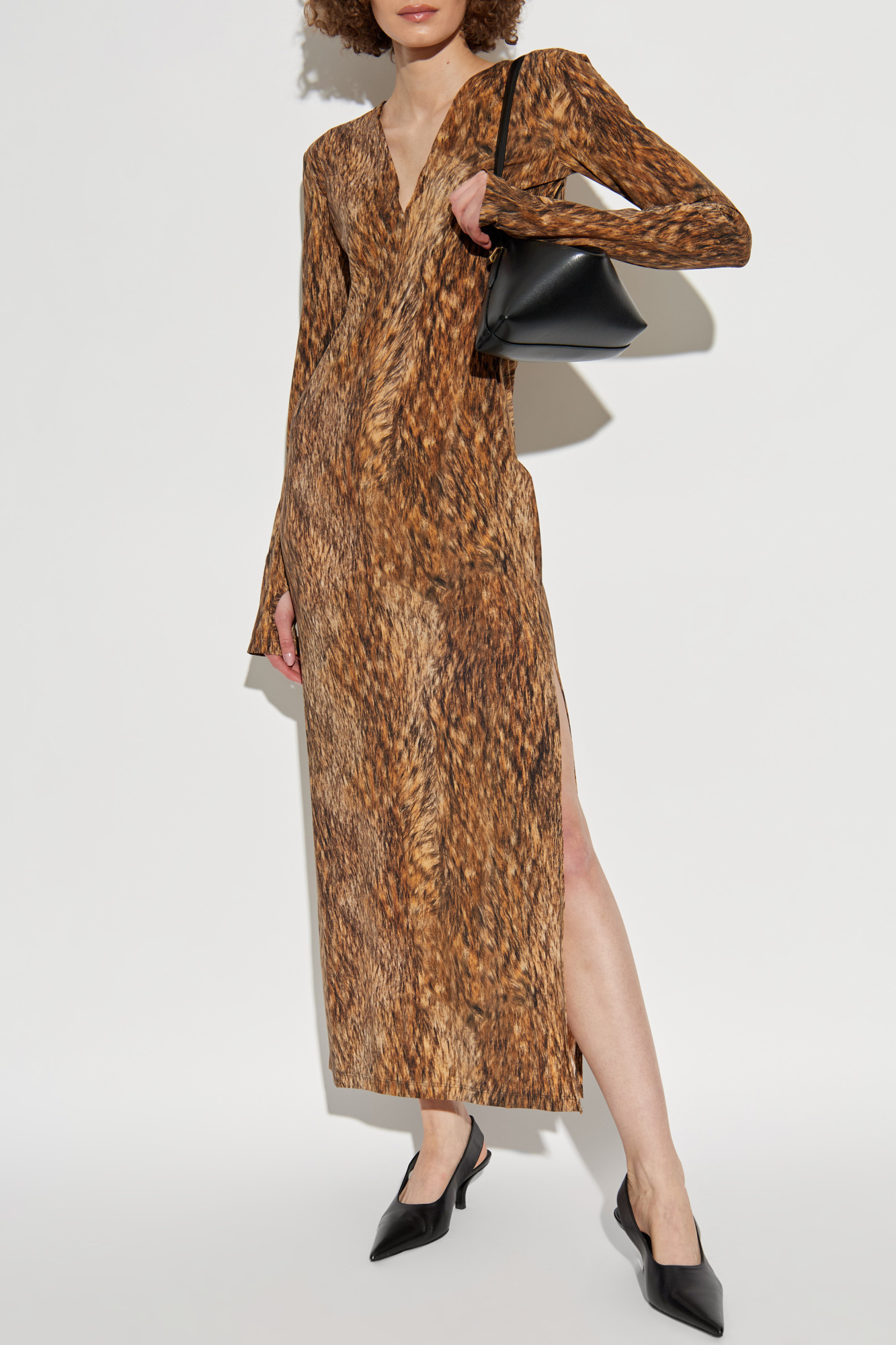 MM6 Maison Margiela Dress With Print, Women's, Brown