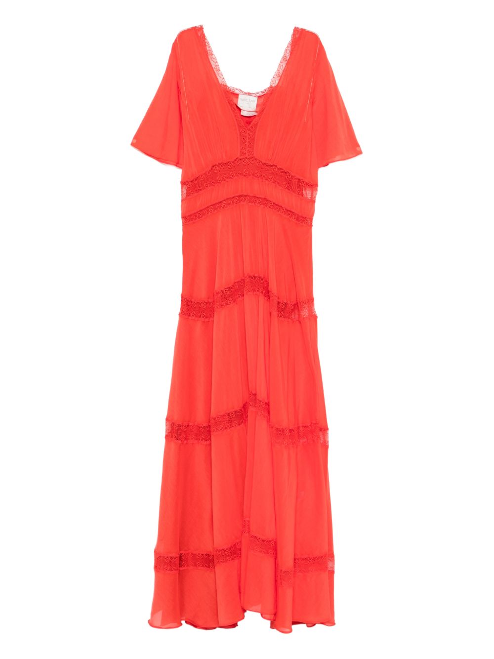 V-neck Cotton and silk v-necked dress