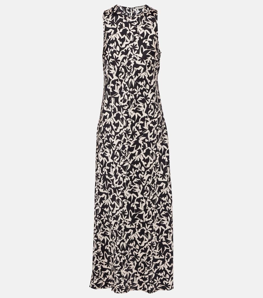 Valencia printed silk twill maxi dress