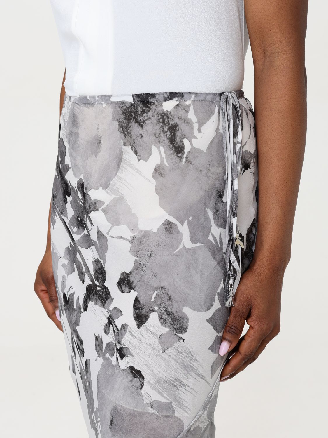 Flower-print maxi skirt - Grey