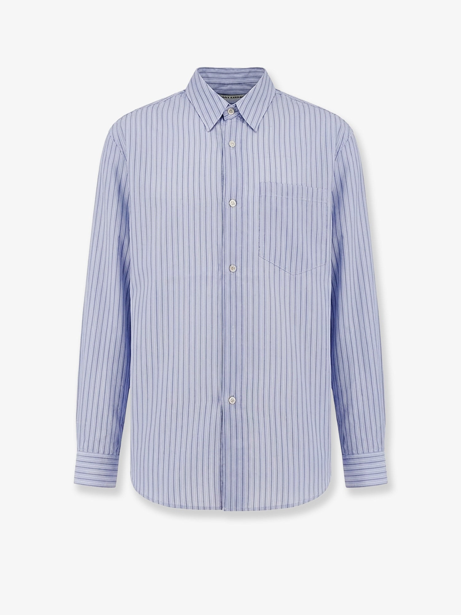 Striped Lyocell Shirt — Blue