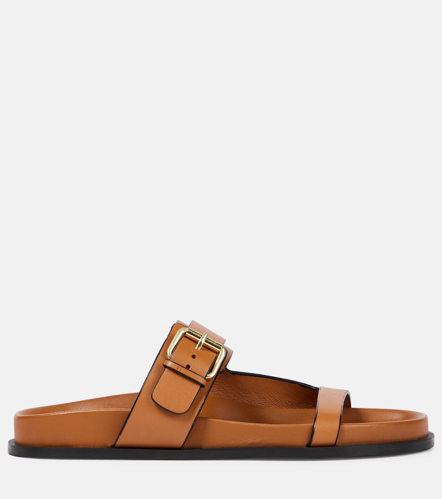 A. Emery Prince leather slides