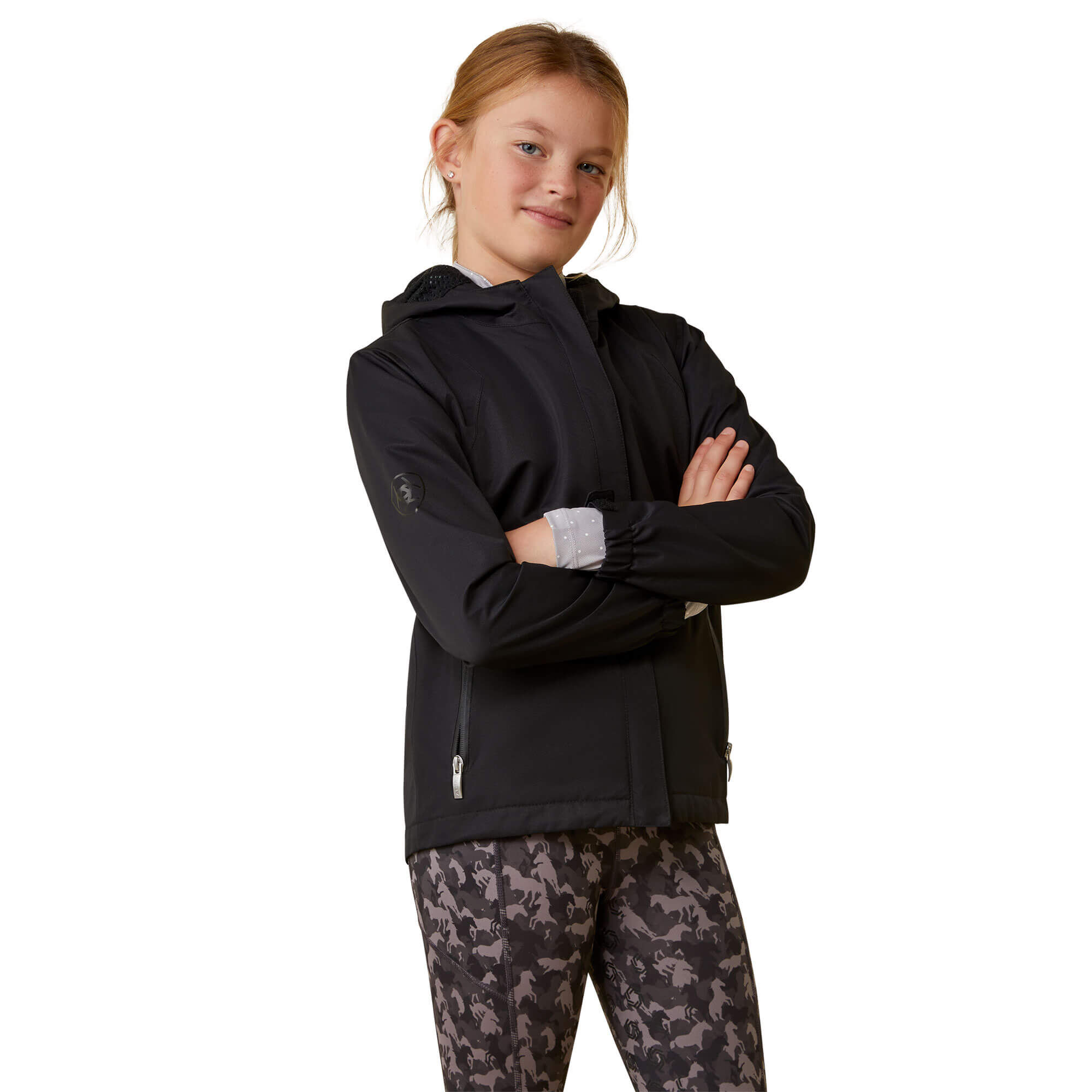 Kid's Spectator Waterproof Jacket Long Sleeve in Black