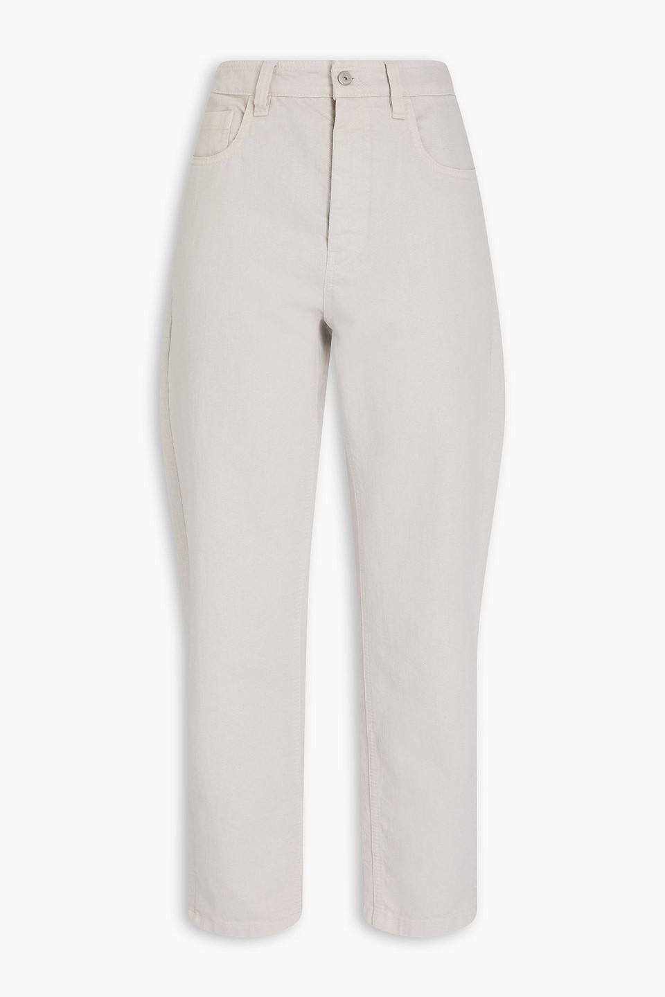 Bead-embellished metallic high-rise tapered jeans - Neutral - IT 42