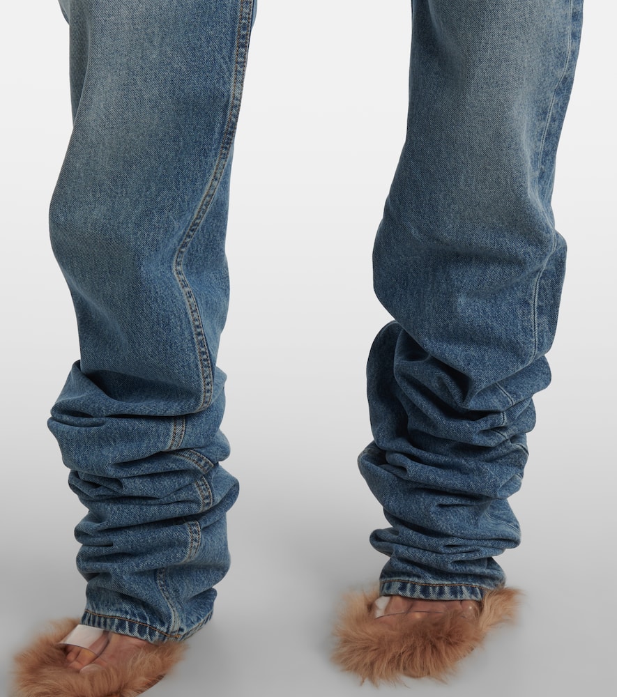 Mid-rise straight jeans