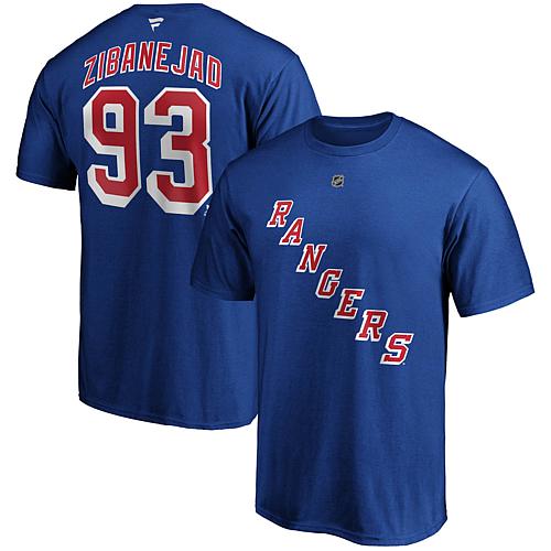 Men's Fanatics Mika Zibanejad Blue New York Rangers Big & Tall Name & Number T-Shirt