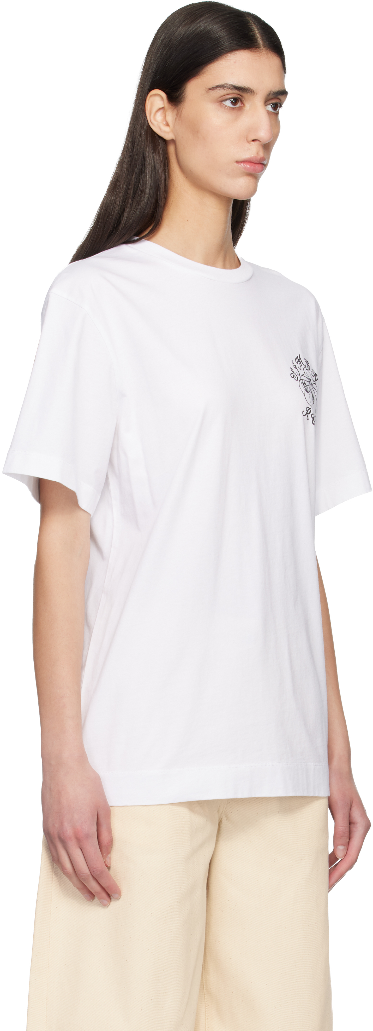 White Dim Sum Logo Print T-shirt